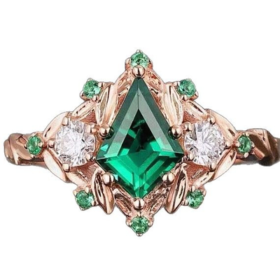 Rhombus natural crystal ring