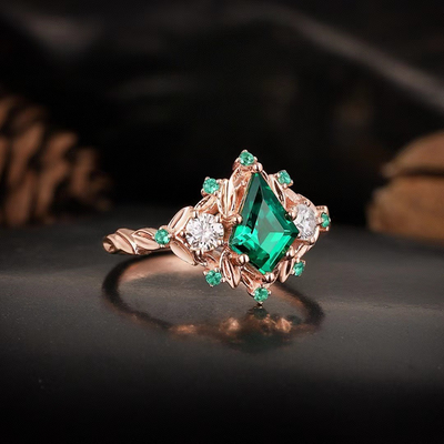 Rhombus natural crystal ring