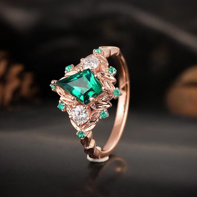 Rhombus natural crystal ring