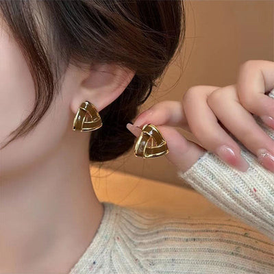 Geometric triangular stud earrings