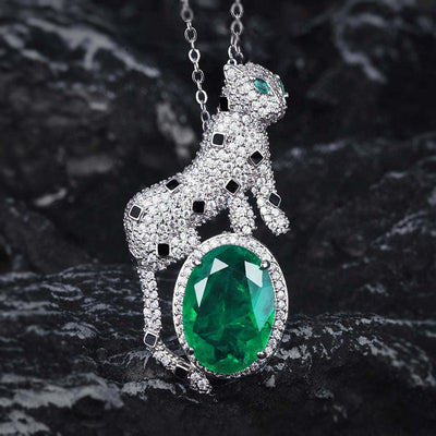 Golden leopard natural crystal necklace