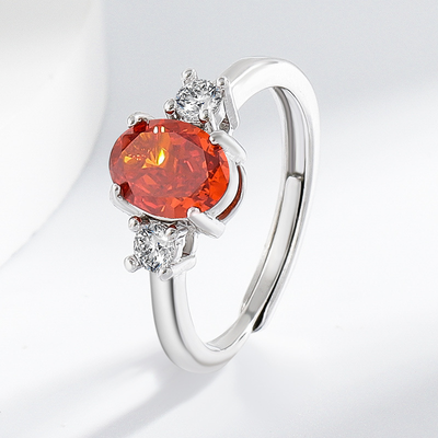 Transparent ice flower diamond ring