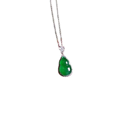 Calabash Natural Emerald Jade Stone Necklace
