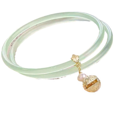 Slim Natural Emerald Jade Stone Bracelet