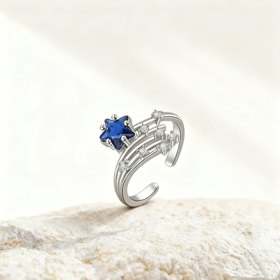 Star-Cut Sapphire & diamond Ring