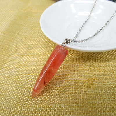 Bullet Natural Stone Pendant Necklace