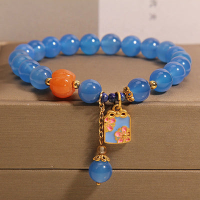 Lucky pendant pumpkin natural agate bracelet