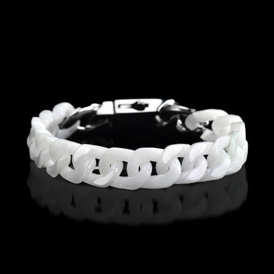 Natural Emerald Jade Stone Cuban chain bracelet