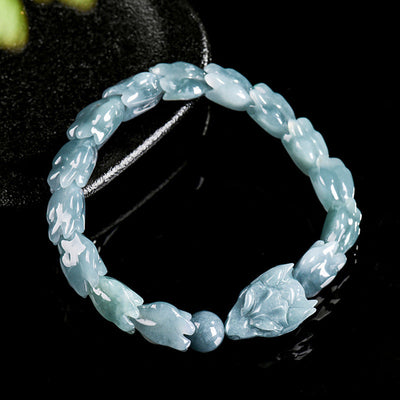 3D keel Natural Emerald Jade Stone bracelet