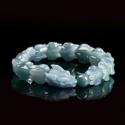 3D keel Natural Emerald Jade Stone bracelet