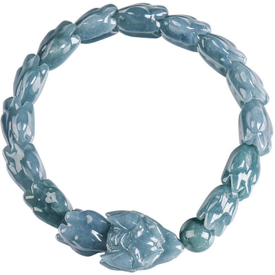 3D keel Natural Emerald Jade Stone bracelet