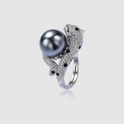Leopard Natural Freshwater Pearl Necklace Earrings Ring