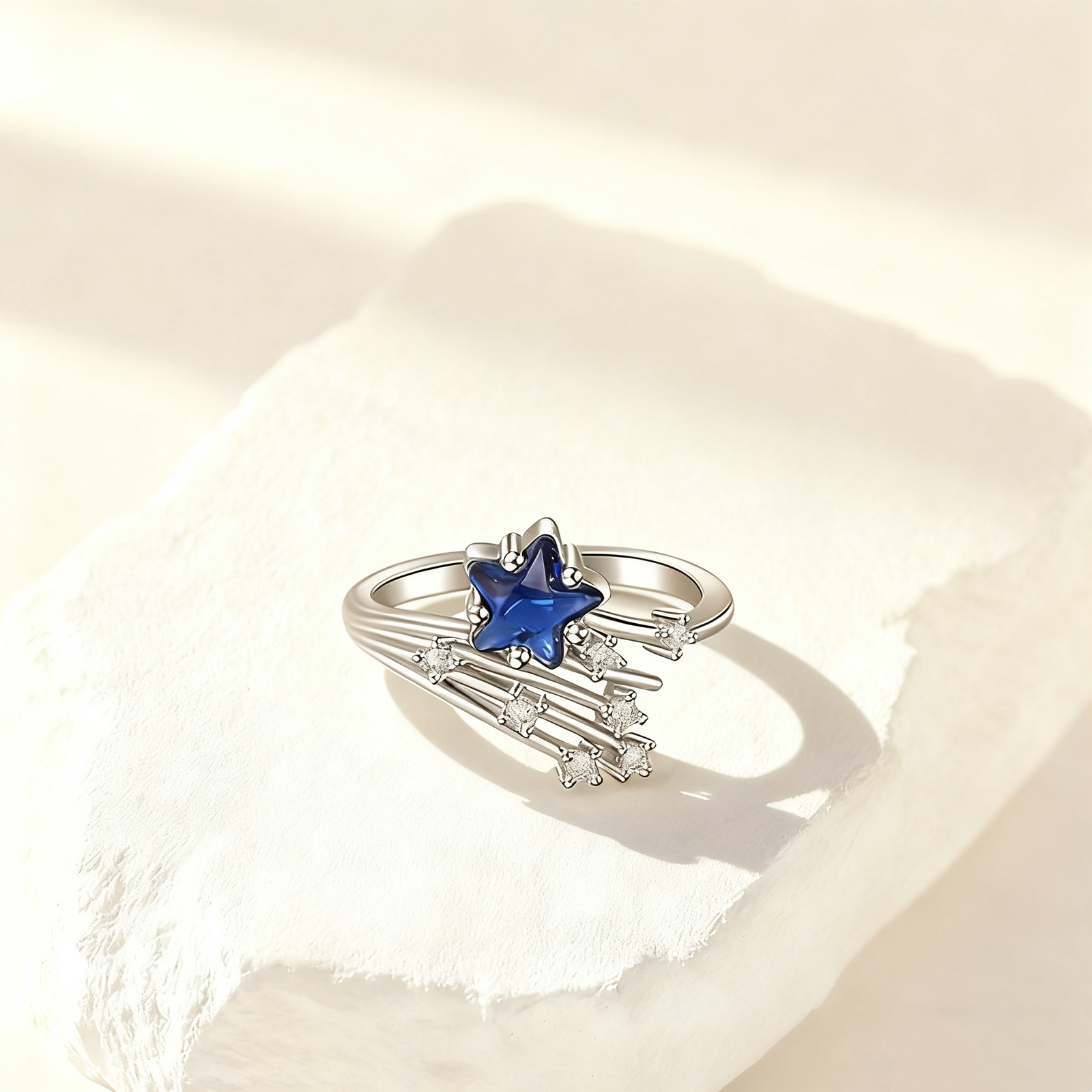 Star-Cut Sapphire & diamond Ring