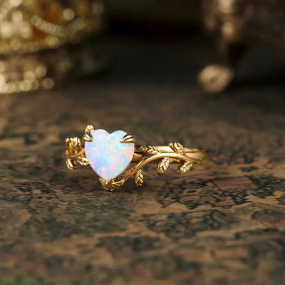 Leaf Branch Heart Ring
