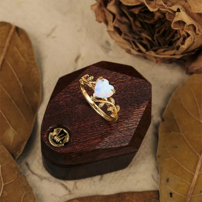 Leaf Branch Heart Ring