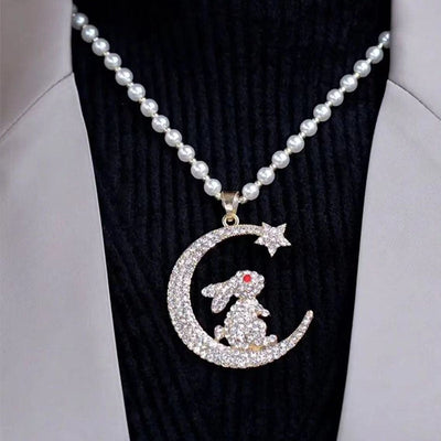 Moon Rabbit Natural Freshwater Pearl Necklace