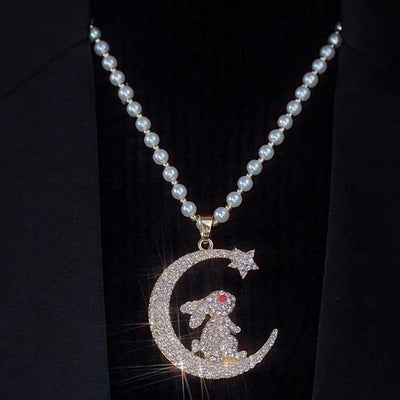 Moon Rabbit Natural Freshwater Pearl Necklace
