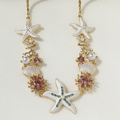 Starfish Shell Natural Freshwater Pearl Necklace