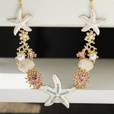Starfish Shell Natural Freshwater Pearl Necklace