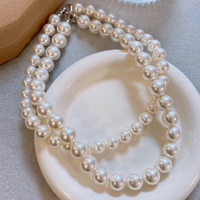 Luxurious clavicle chain natural freshwater pearl necklace