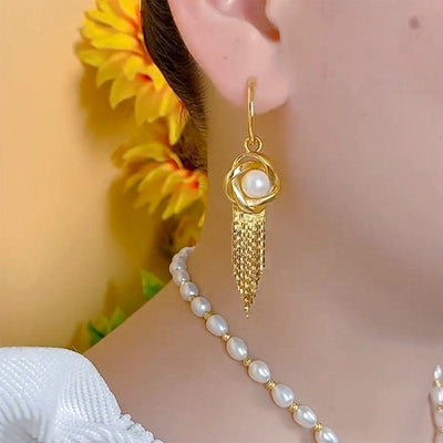 Spiral Beads Tassel Earrings