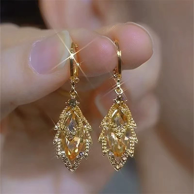 Leaf Natural Amethyst Earrings
