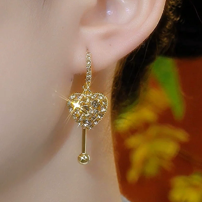 Zircon Love Long Tassel Earrings
