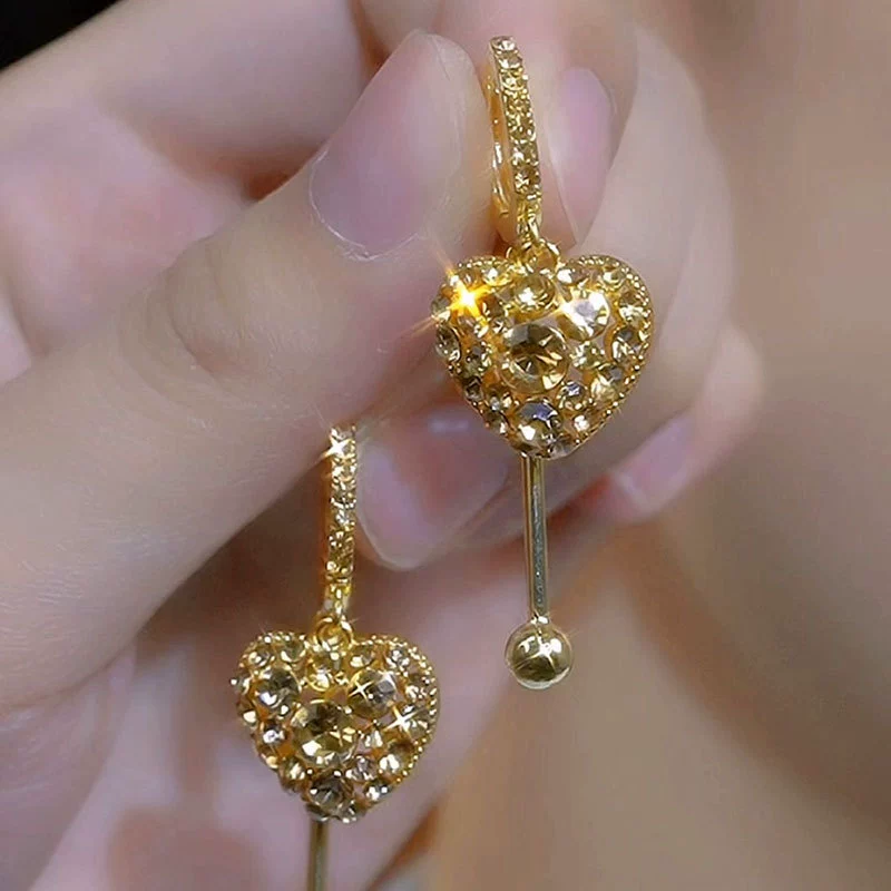 Zircon Love Long Tassel Earrings