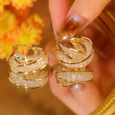 Hollow mesh earrings