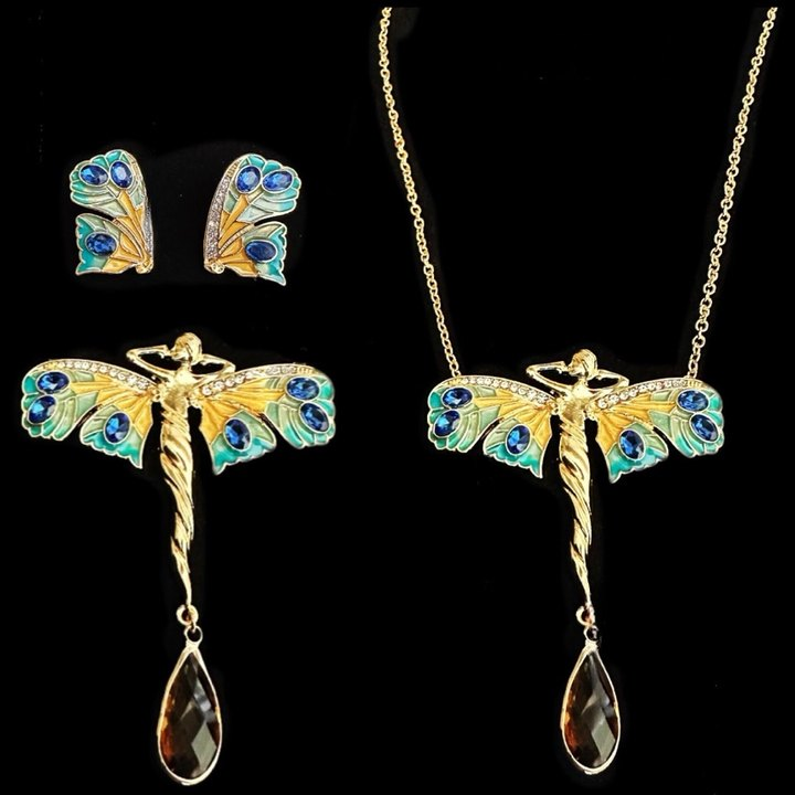 Enamel light luxury design crystal set