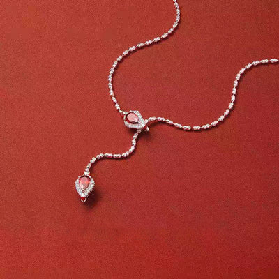 Lucky snake natural crystal necklace