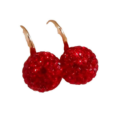 Red festive diamond earrings