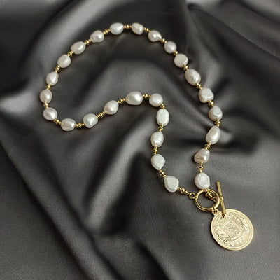 Baroque natural freshwater pearl necklace