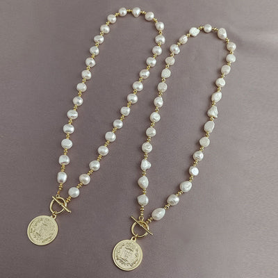Baroque natural freshwater pearl necklace