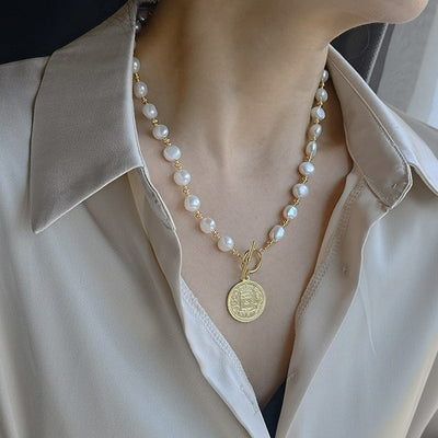 Baroque natural freshwater pearl necklace