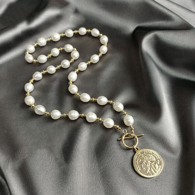 Baroque natural freshwater pearl necklace
