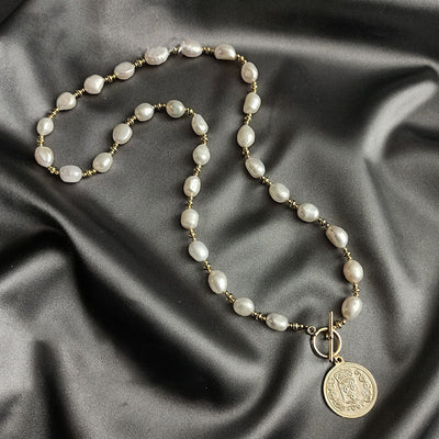 Baroque natural freshwater pearl necklace
