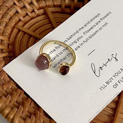 Fashionable Natural Stone Open Ring