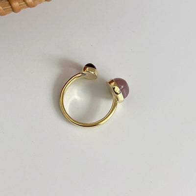 Fashionable Natural Stone Open Ring