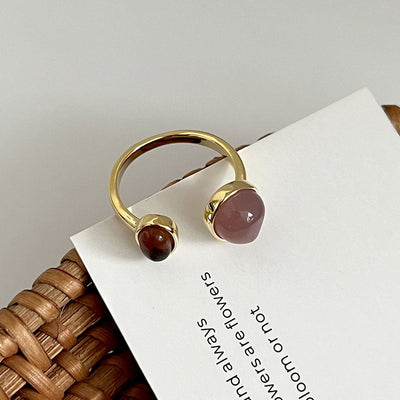 Fashionable Natural Stone Open Ring