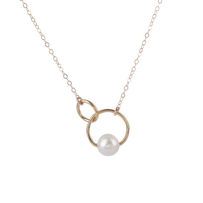Geometric Circle Natural Freshwater Pearl Necklace