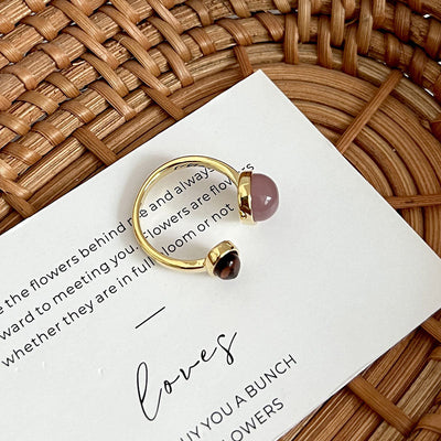 Fashionable Natural Stone Open Ring