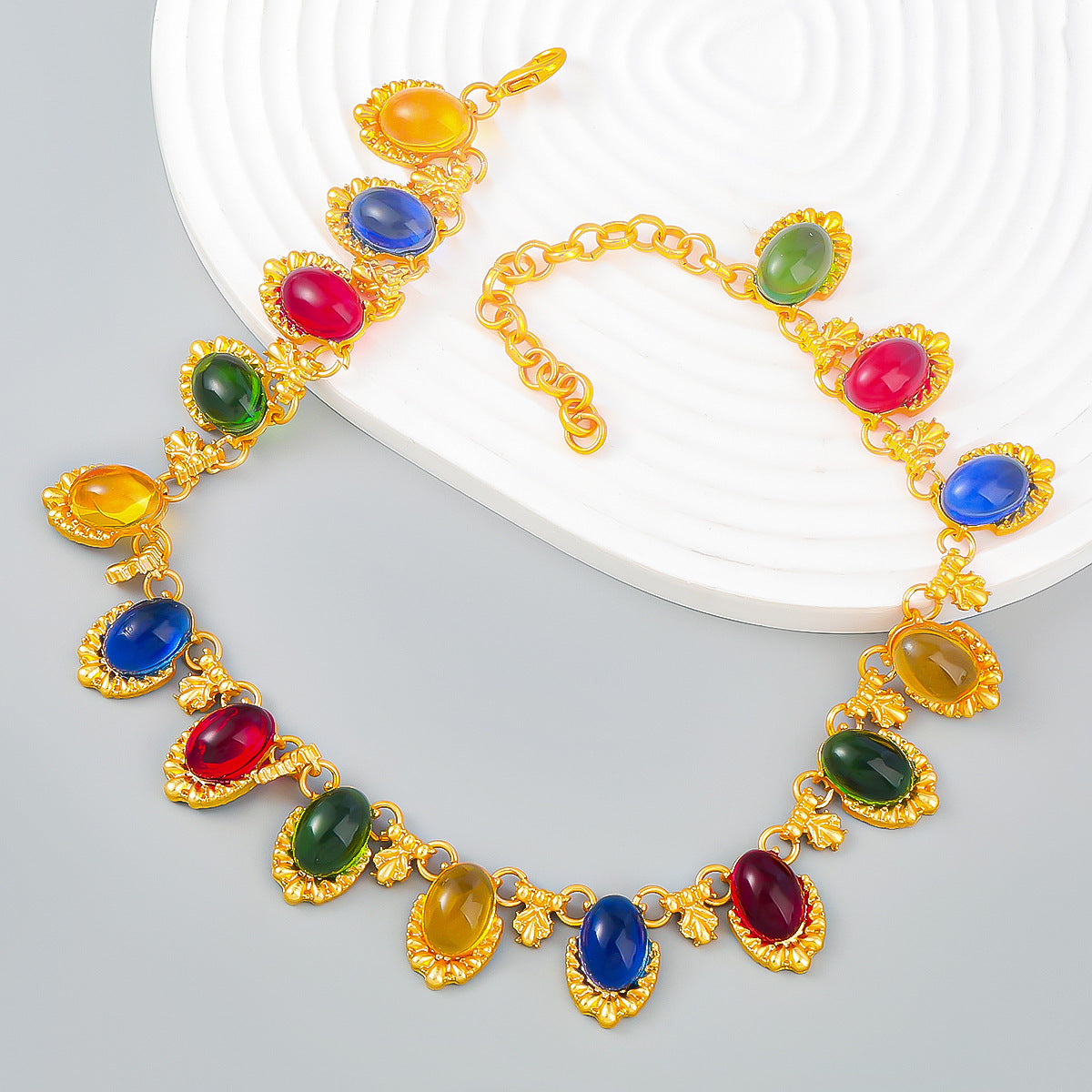 Exaggerated colorful necklace
