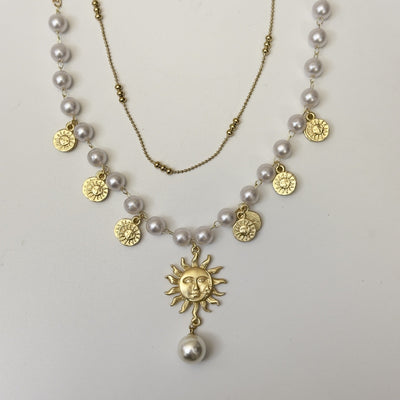 Vintage sun natural freshwater pearl necklace
