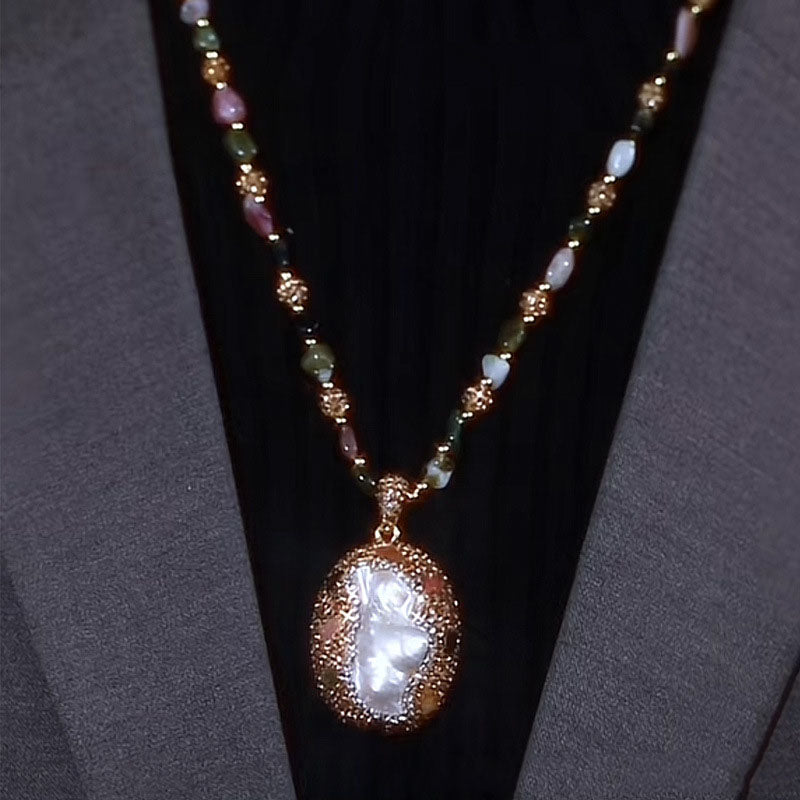 Baroque Pearl Tourmaline Necklace