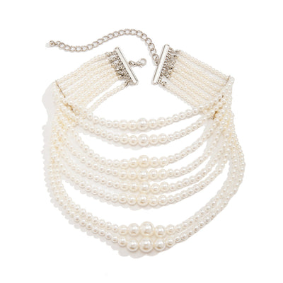 Baroque natural freshwater pearl beaded necklace