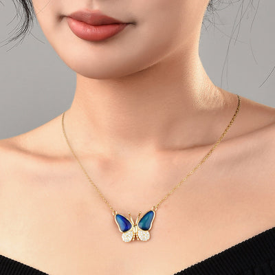 Color-changing butterfly magnetic necklace
