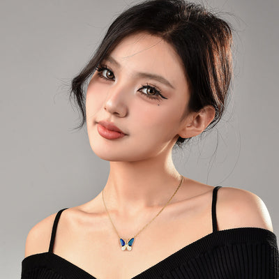 Color-changing butterfly magnetic necklace