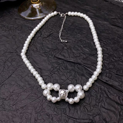 Bow star natural freshwater pearl necklace