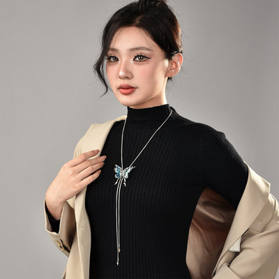 Adjustable Butterfly Tassel Necklace